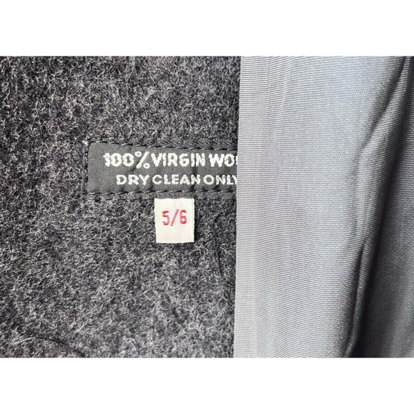 Lerner! Women’s Long Virgin Wool Trench Pea Coat Double Breasted Gray Size 5/6 - Picture 10 of 11